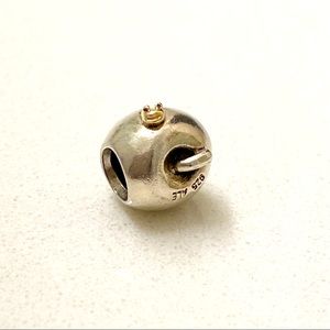 Pandora apple w worm charm - sterling silver